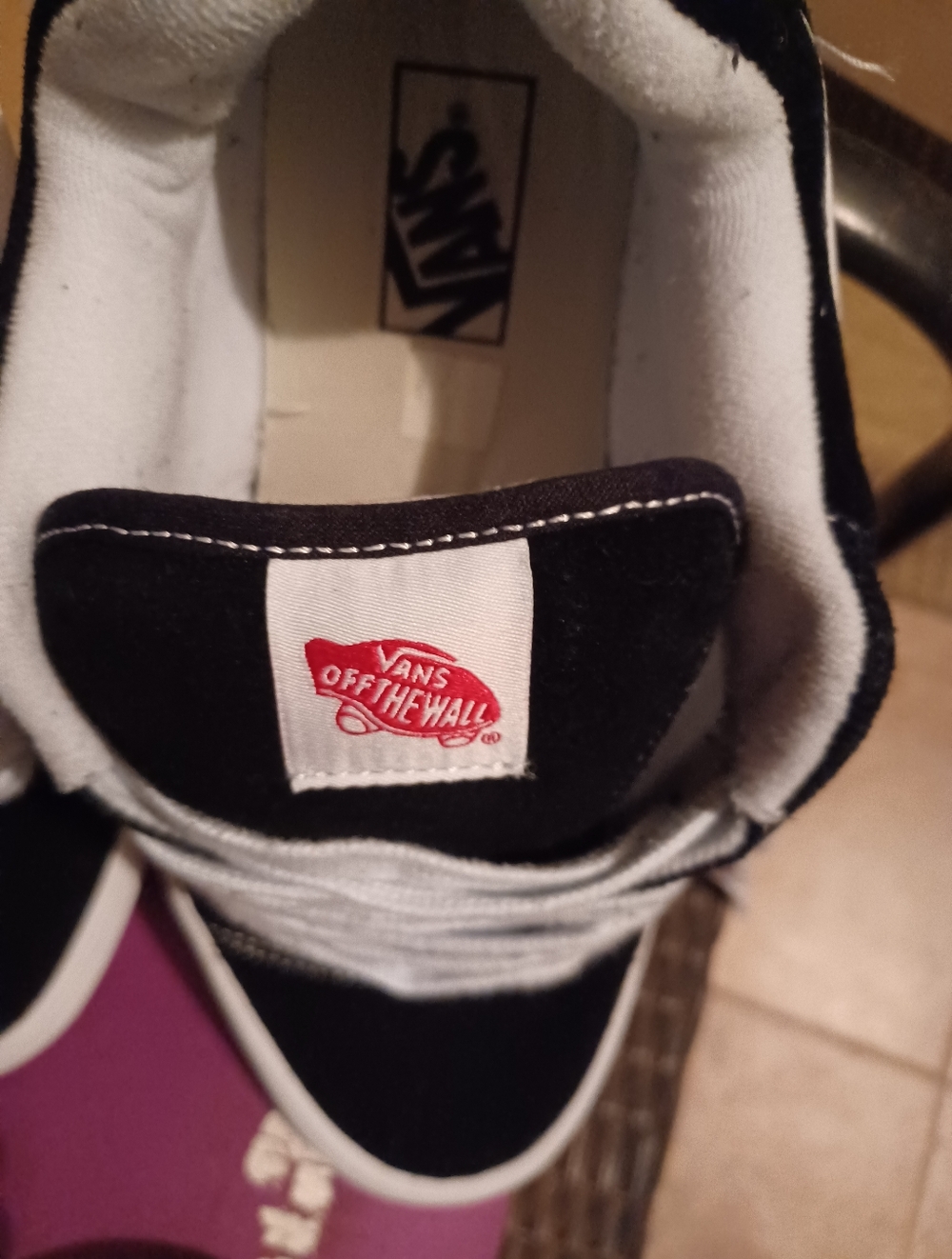 -- Vans Black and White Old Skool Low-Top Sneakers - Picture 5 of 11